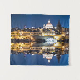 Tapete De Parede Porto da cidade antiga de La Valetta à noite