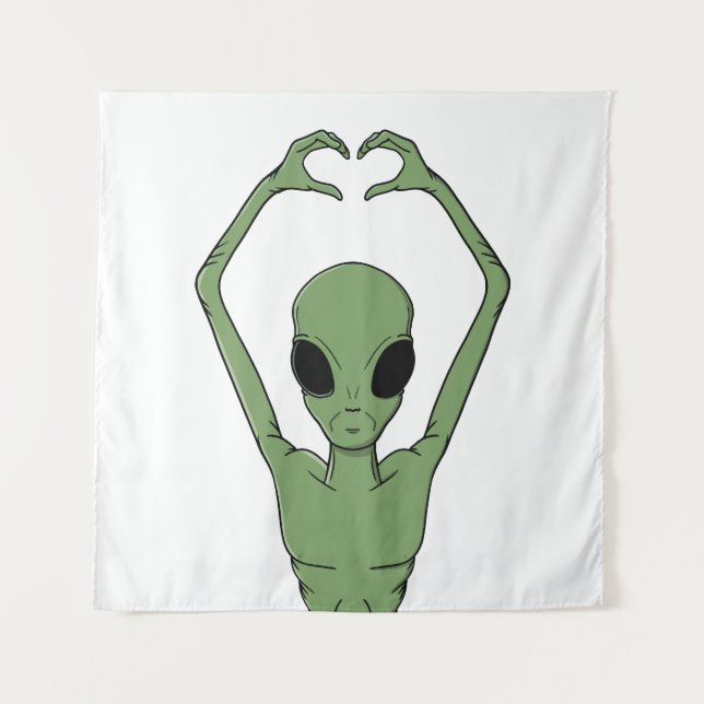 Tapete De Parede Pose do Coração Alien (Frente)