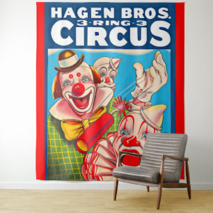 Tapete De Parede poster de 1950 Hagen Brothers Circus