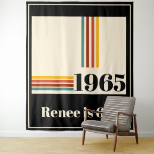 Tapete De Parede poster vintage Retro Stripe 1965 60º Aniversário
