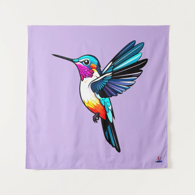 Tapete De Parede Prächtiger Kolibri - Farbige Illustration (Frente)