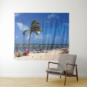 Tapete De Parede Praia com palma de coco