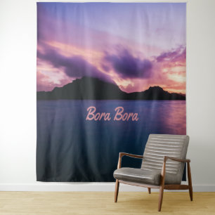 Tapete De Parede Praia da Ilha do Pôr do Sol em Bora Bora