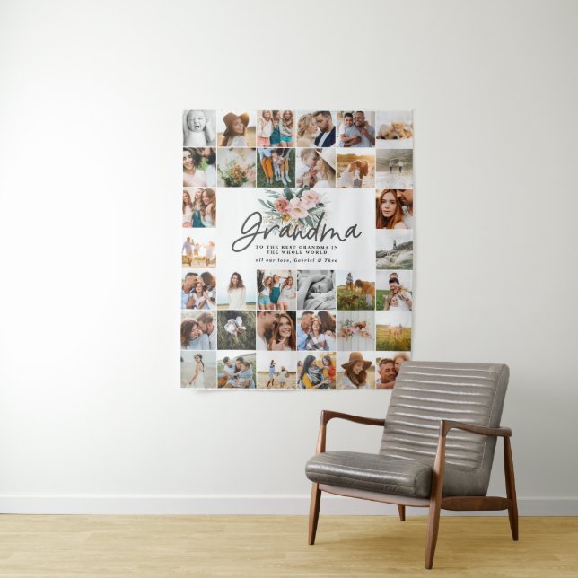 Tapete De Parede Presente avó multi foto belo floral  (In Situ)