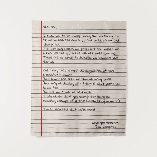 Tapete De Parede Presente Carta Papai para Dia dos Pais (Frente)
