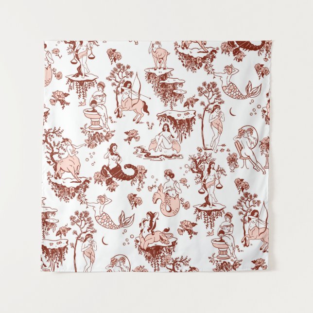 Tapete De Parede Presente de Astrologia com Estampa Toile Boho Chic (Frente)