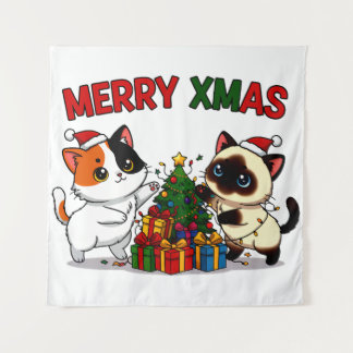 Tapete De Parede Presente de Gatinho Calico & Siamese Fofo