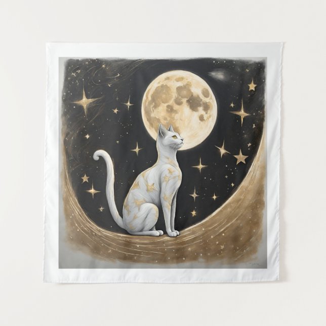 Tapete De Parede Presente De Gato Celestial Para Pás De Gato (Frente)