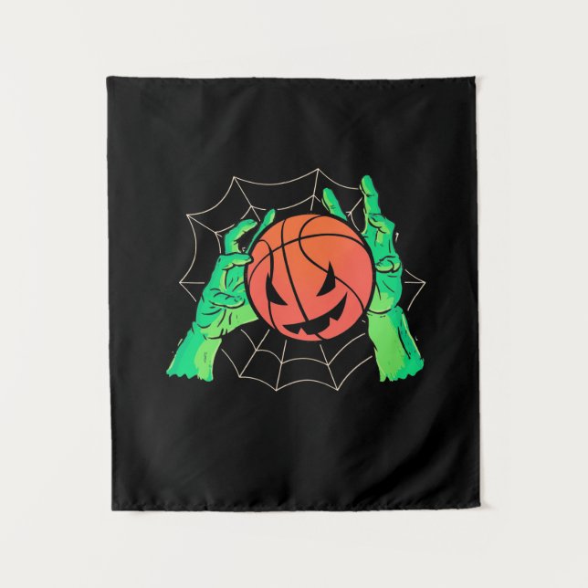 Tapete De Parede Presente de Halloween | Basquete Halloween (Frente)
