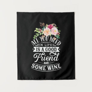 Tapete De Parede Presente de Natal Bom Amigo e Algum Vinho