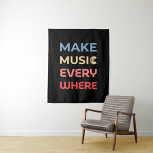 Tapete De Parede Presente para música retrô - Fazer música em todos