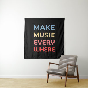 Tapete De Parede Presente para música retrô - Fazer música em todos
