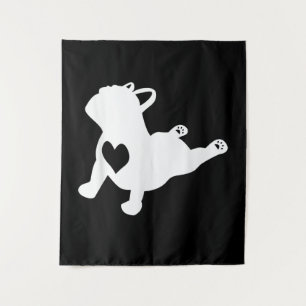 Tapete De Parede Presente para o Bulldog Yoga Pose Love Heart Worko