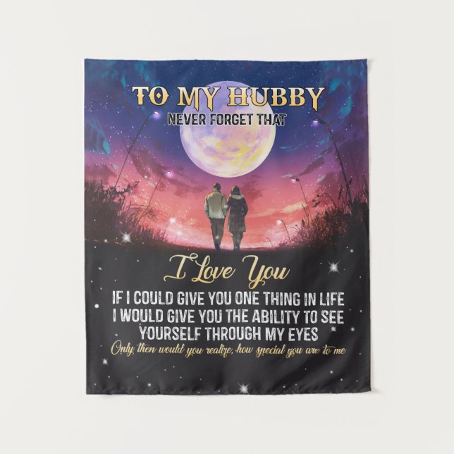Tapete De Parede Presente Xmas | Ao Meu Hubby Eu Te Amo (Frente)