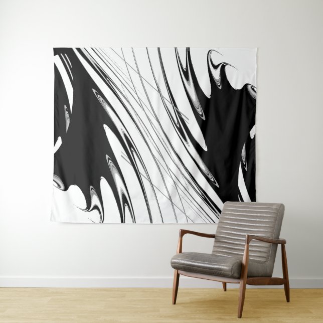 Tapete De Parede Preto e Branco Moderno (In Situ (Horizontal))