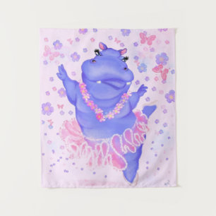 Tapete De Parede Prima Ballerina Hippo - Adicionar Imagem/Texto