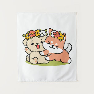 Tapete De Parede Primavera dentro da cutena - Ilustração Adorável d