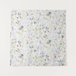 Tapete De Parede Primavera flora e fauna aquarela floral