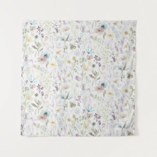 Tapete De Parede Primavera flora e fauna aquarela floral