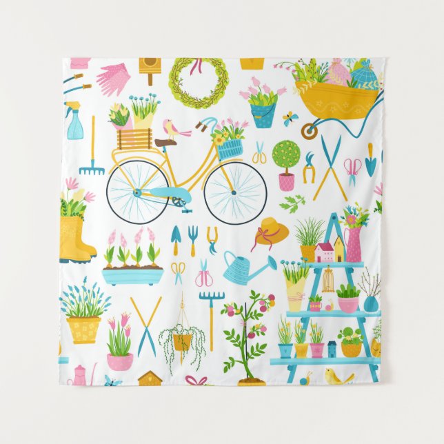 Tapete De Parede Primavera sem descontinuidades em cartografia simp (Frente)