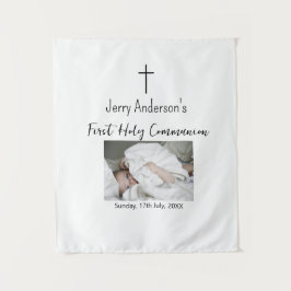 Tapete De Parede primeira comunhão simples QR minimal católica