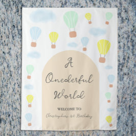Tapete De Parede Primeiro aniversario de Balão de Ar Quente do Mund