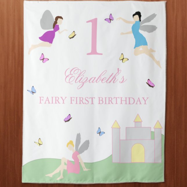 Tapete De Parede Primeiro Aniversário de Fada (Criador carregado)