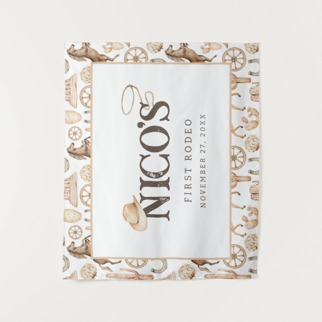 Tapete De Parede Primeiro aniversário de Rodeo Neutro do Sul (Frente)