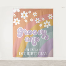 Primeiro aniversario Retro Arco-Íris Um