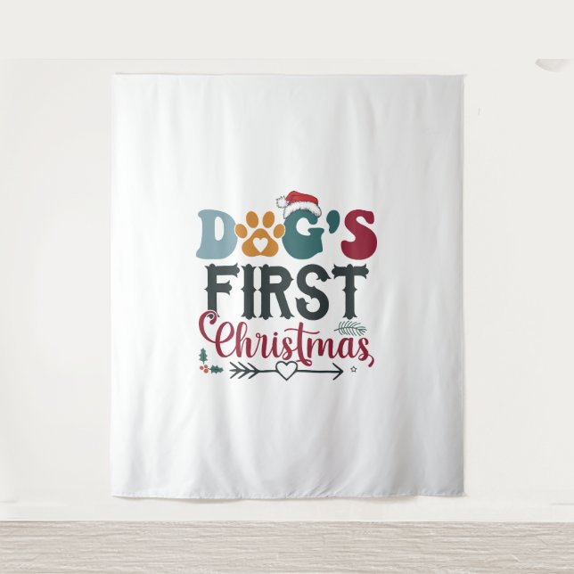 Tapete De Parede Primeiro Natal do Cão (Frente)