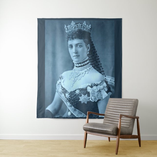 Tapete De Parede Princesa Alexandra da Dinamarca em impressão azul (In Situ)