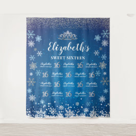 Tapete De Parede Princess Winter Sweet 16 photobooth Backdrop