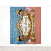 Príncipe/Princesa Africano Rosa/Azul/Dourado Brilh