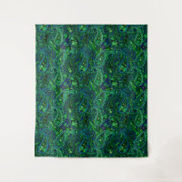 Profusão Paisley Vibrante Floral Azul Verde