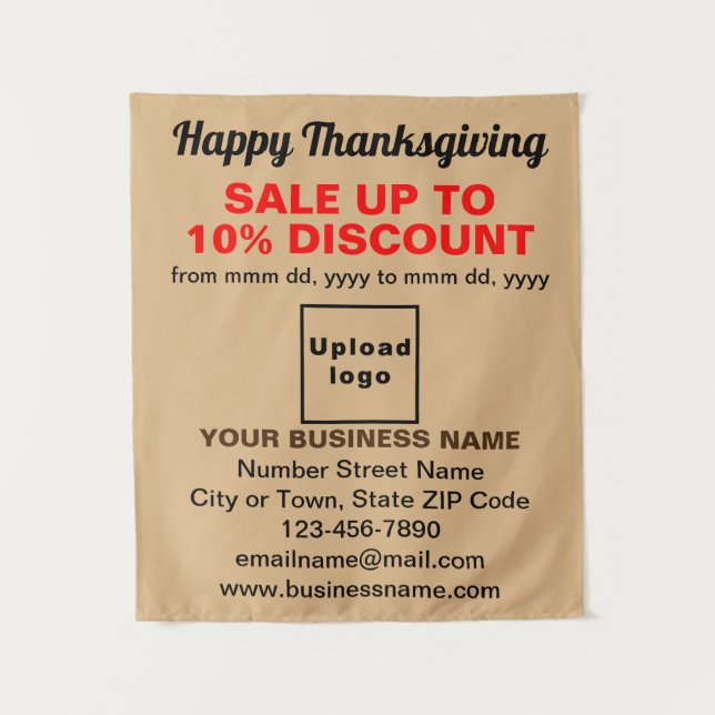Tapete De Parede Promoção de Ação de Graças Empresarial em Tapeçari (Frente)