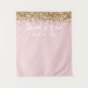 Tapete De Parede Prop de Foto de Casamento Dourado e Branco com Blu