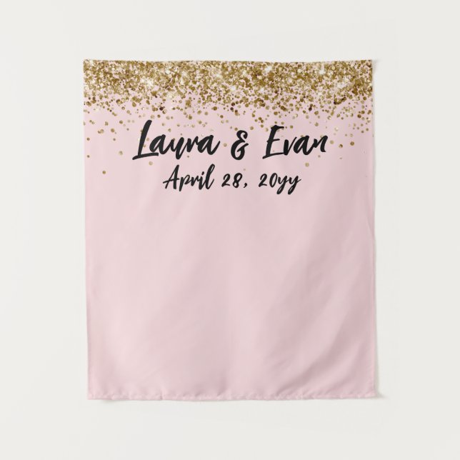 Tapete De Parede Prop de Foto de Casamento Dourado e Preto para Blu (Frente)