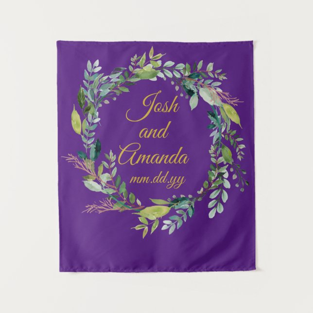 Tapete De Parede Prop. de Recepção de casamento Verde Personalizado (Frente)