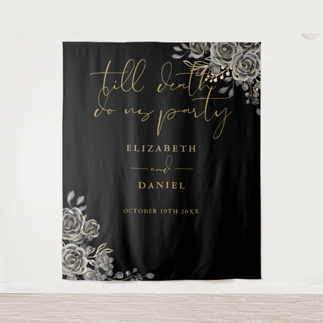 Tapete De Parede Prop. Foto de Casamento Gótico do Partido Floral r (Frente)