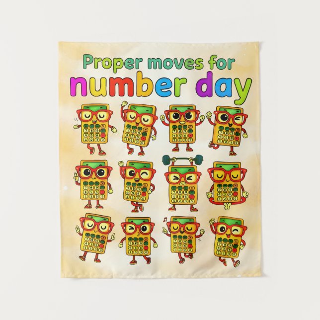 Tapete De Parede Proper Moves for Number Day Cute Maths Poster (Frente)