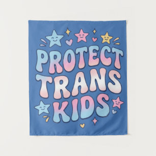 Tapete De Parede Proteja Crianças Trans Kawaii Estrelas Orgulho Ret