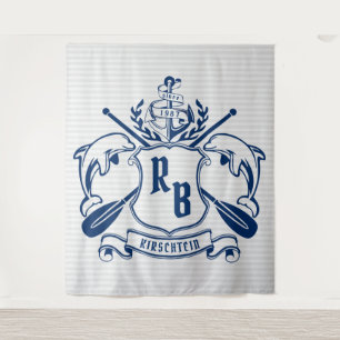 Tapete De Parede Protetor náutico do louro dos remos da âncora do