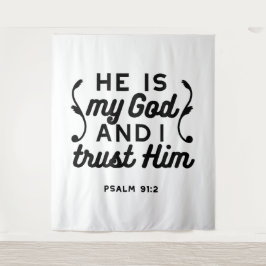 Tapete De Parede Psalm 91:2 – Trust in God Christian Bible Verse