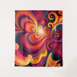 Tapete De Parede Psicodélico - Padrão do Coração Surreal