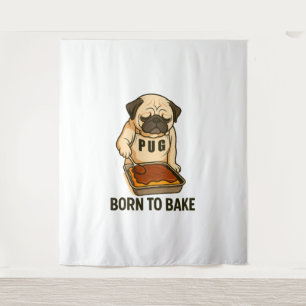Tapete De Parede Pug Nascer para o Assar Cachorro Engraçado