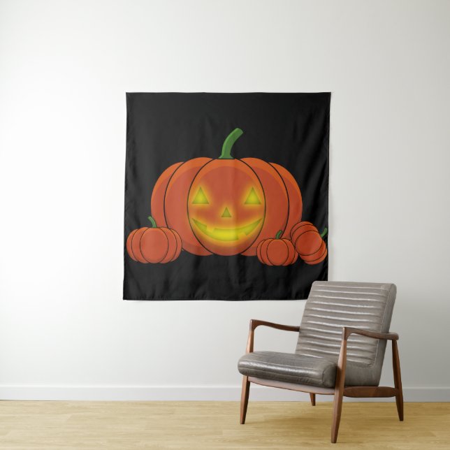 Tapete De Parede Pumpkin brilhante Jack-o'-Lanterna (In Situ)