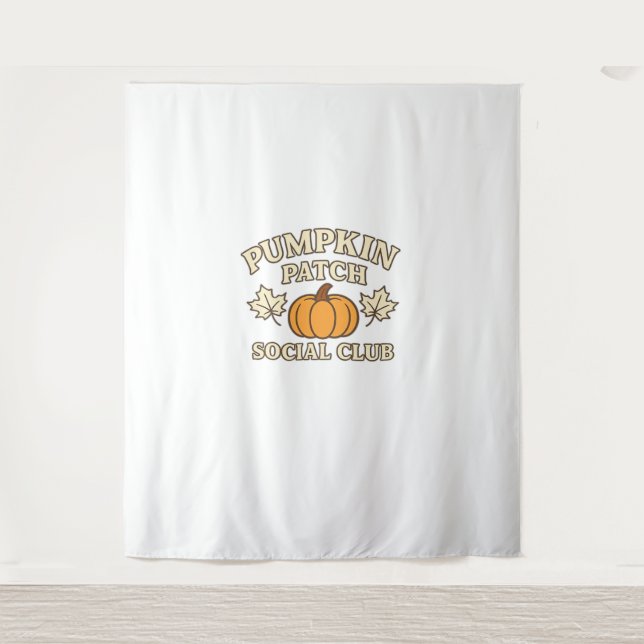 Tapete De Parede Pumpkin Patch Social Club - Estética Cozy Autumn (Frente)