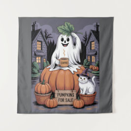 Tapete De Parede Pumpkins For Sale & Caffeine Ghost & Cat V2