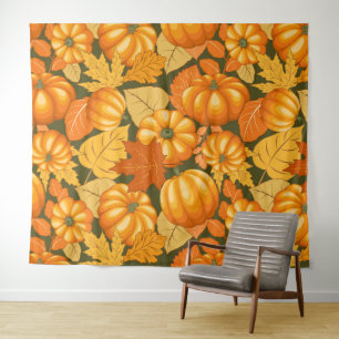 Tapete De Parede Pumpkins Patterno do Halloween em Fall Season
