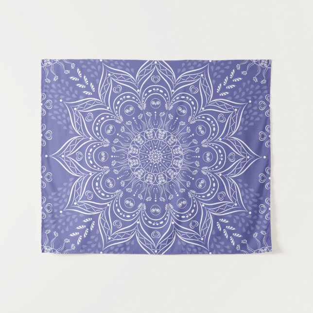 Tapete De Parede Purple Elegante Modern Boho Mandala (Frente (Horizontal))